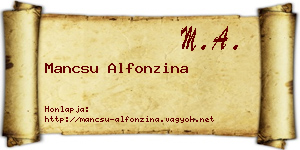 Mancsu Alfonzina névjegykártya